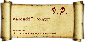 Vancsó Pongor névjegykártya